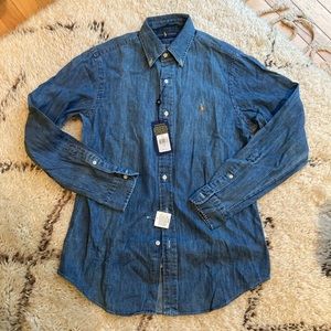 NWT mens Polo Ralph Lauren denim button down